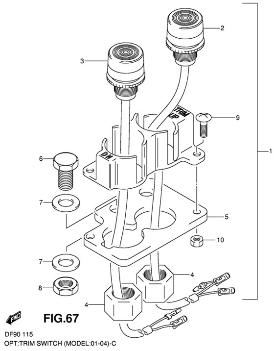   ,  Suzuki DF90 TL K8 2001-2004, Trim Switch