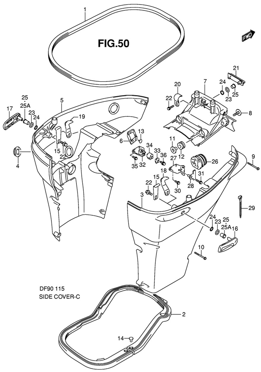   Suzuki DF 90 TL K8,   , Side Cover