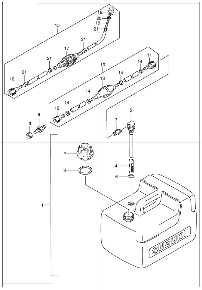 топливный бак Suzuki dt 15 sk9 на 12 литров, Fuel Tank