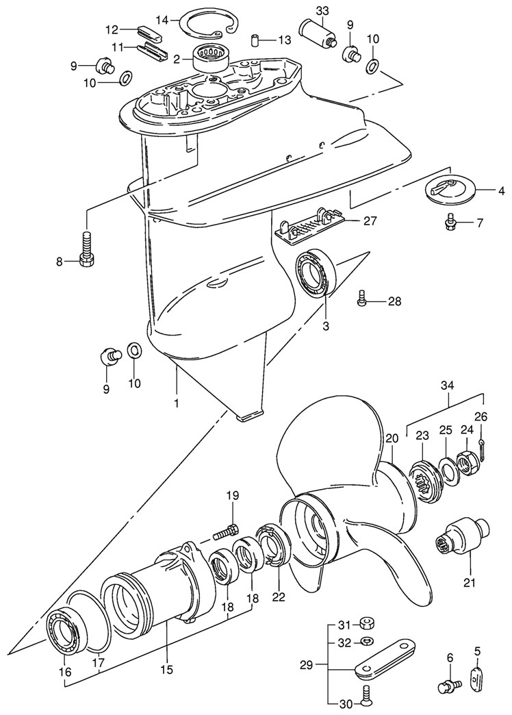 Suzuki dt15 sk9,    Gear Case