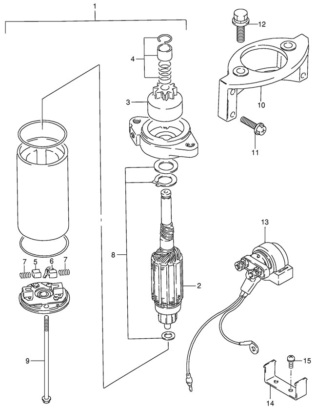 электростартер suzuki dt15 sk9 Starting Motor