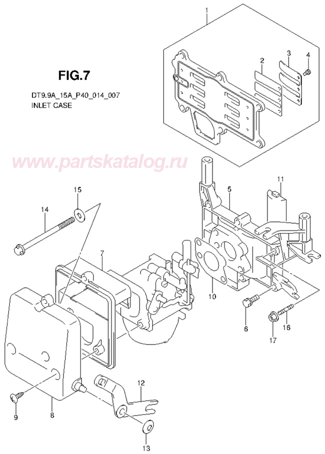 Inlet Case suzuki dt15a 2013,    