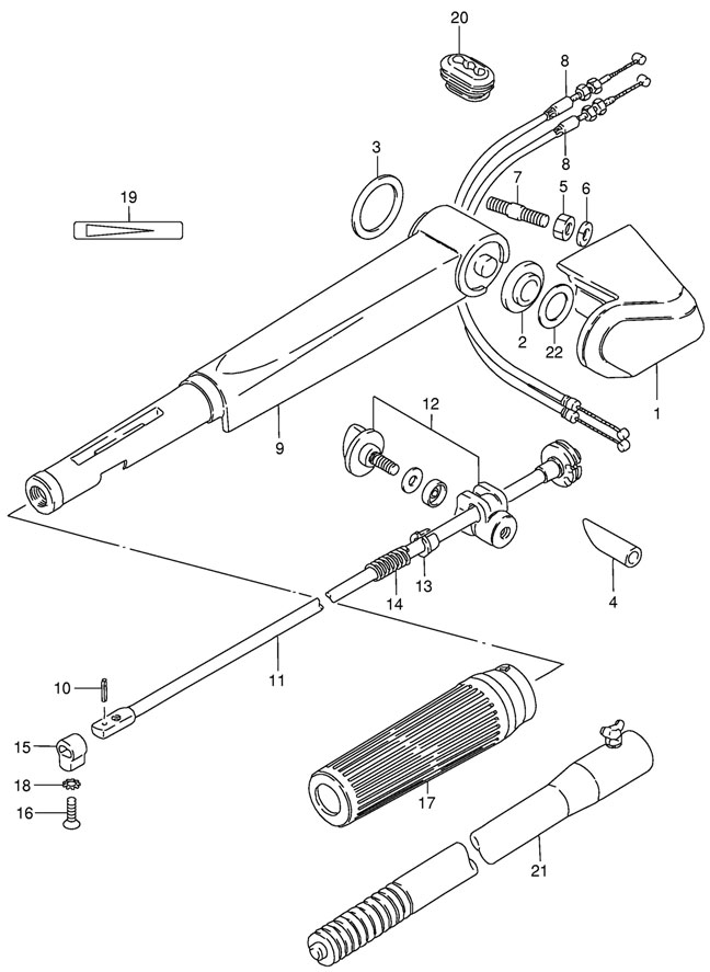 румпель Handle Suzuki dt 15 sk9