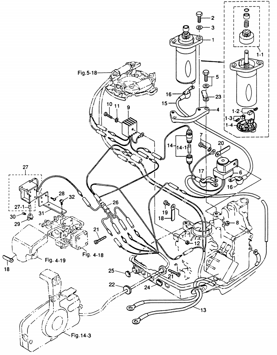 электростартер лодочного мотора tohatsu M9.8B ep типа