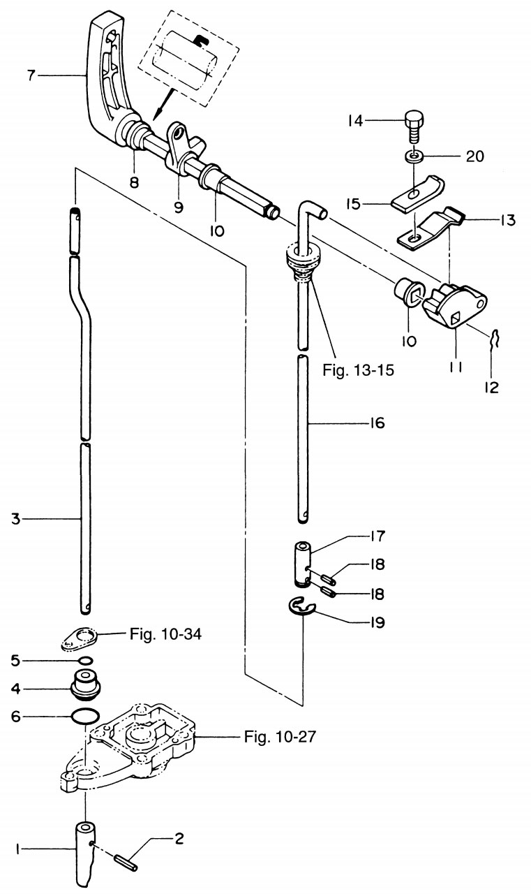 блок переключения передач двигателя tohatsu M9.8B