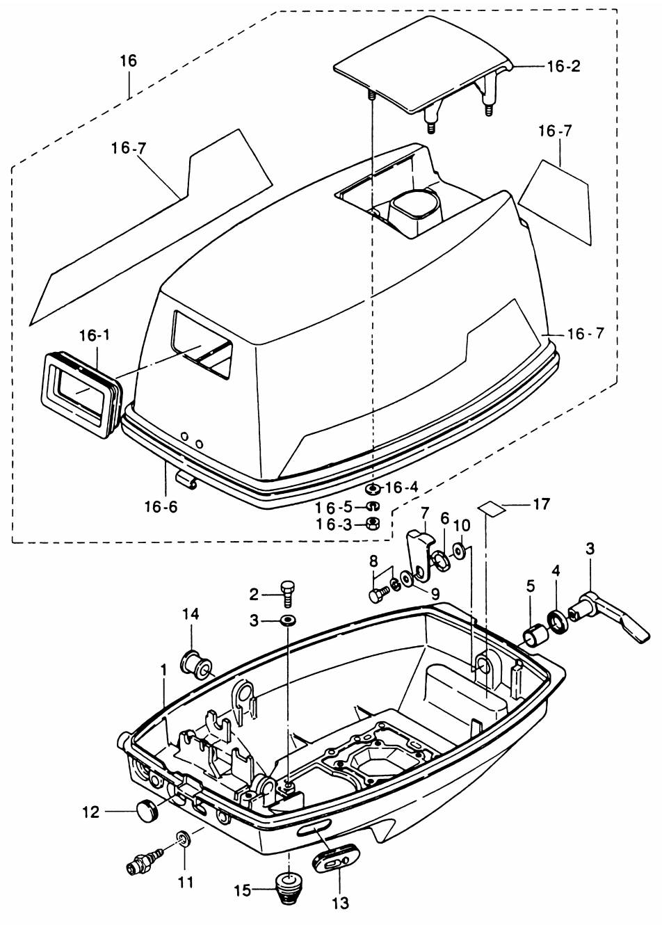 ������ ��������� ��������� tohatsu M9.8B motor cover