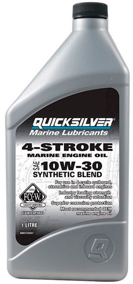 синтетическое масло Quicksilver 10w30 92-8M0152563 на четырехтактные лодочные моторы
