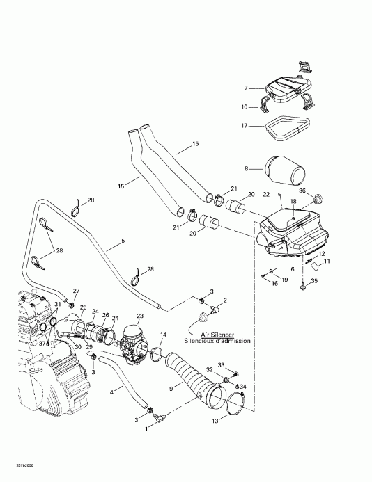  DS 650, 7404, 2000  - Air Intake System