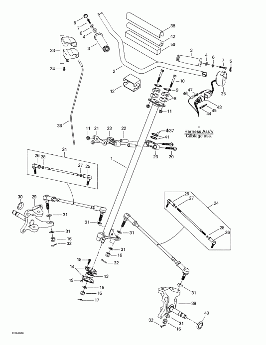 DS 650, 7404, 2000 - Steering System