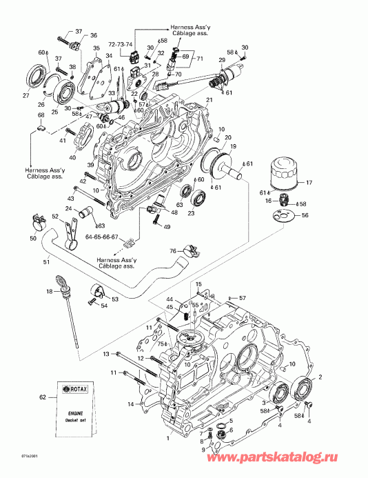  Traxter, 7400/7401, 2000 - Clutch Housing And Cover