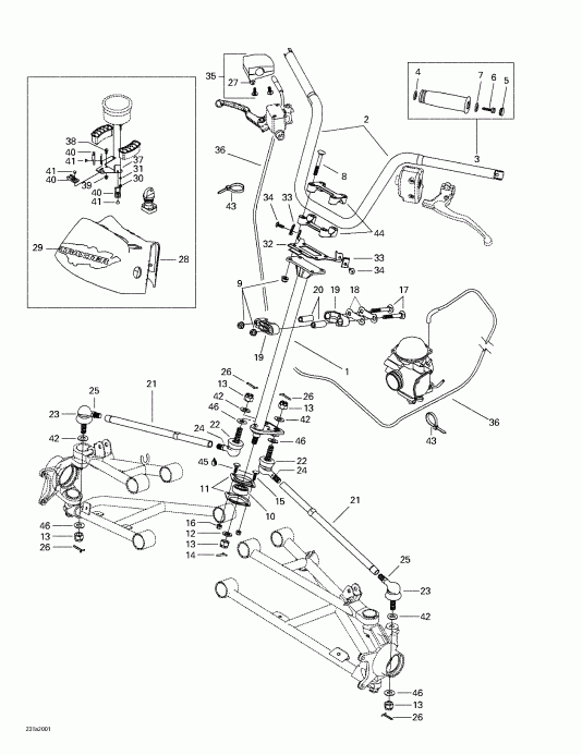  BRP Traxter, 7400/7401, 2000  - Steering System