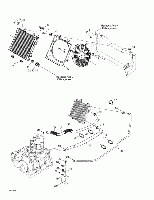 ATV BRP Traxter, 7405/7406, 2000 - Cooling System