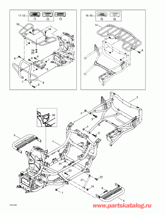 Bombardier Traxter, 7407/7408, 2000 - Frame And Luggage Racks