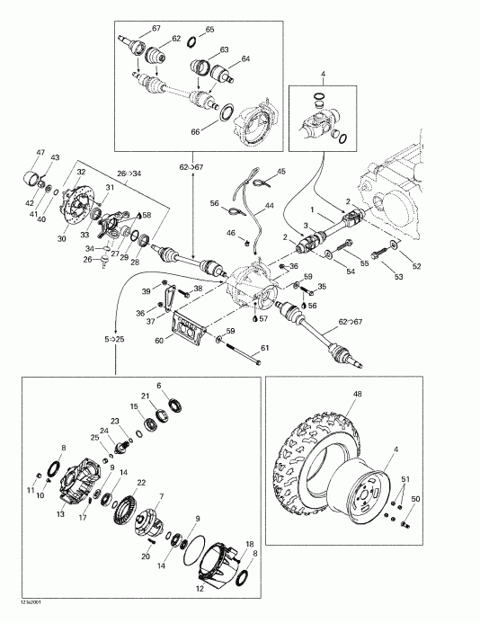   Traxter, 7413/7414, 2000 - Drive System, Front