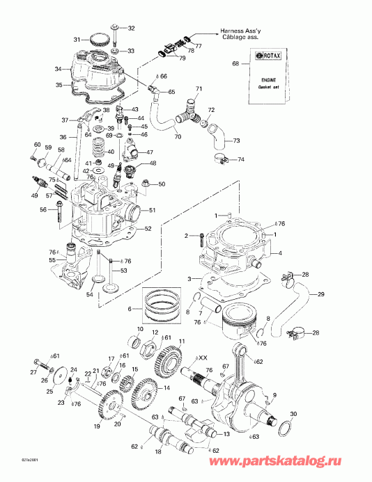 ATV  Traxter, 7415/7416, 2000 - Crankshaft, Pistons And Cylinder