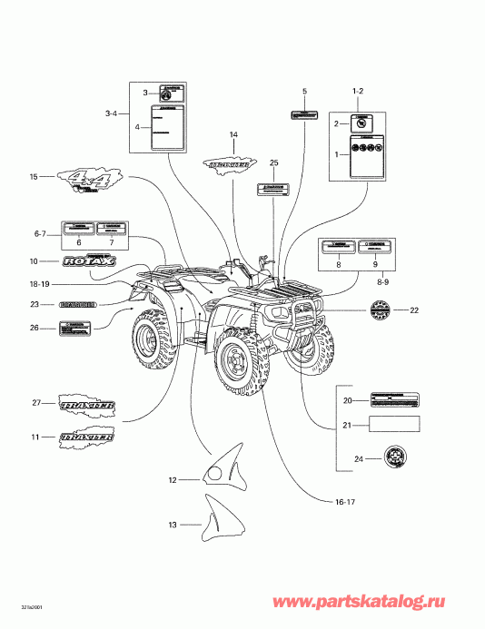 ATV Bombardier Traxter, 7415/7416, 2000 - Decals