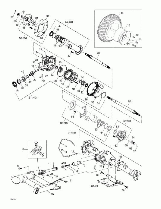 ATV  Traxter, 7417/7418, 2000 - Drive System, Rear