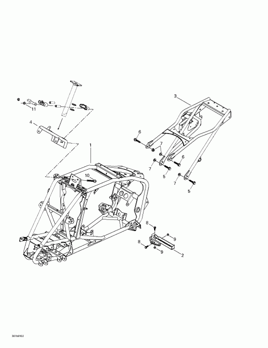 ATV BRP DS 650, 7404, 2001 - Frame
