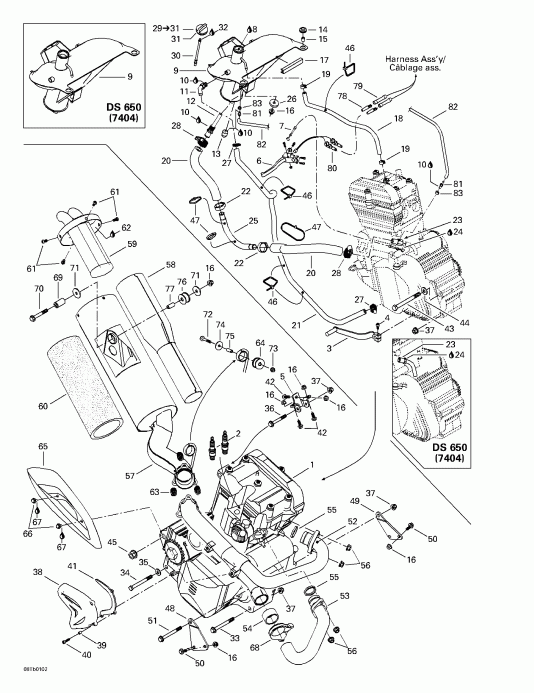  DS 650, 7449, 2001 - Exhaust And Engine System