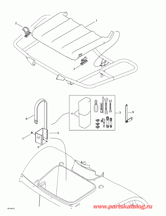 ������������ BRP Traxter, 7419/7420/7425/7426 (red/rouge), 2001 - Front Tray