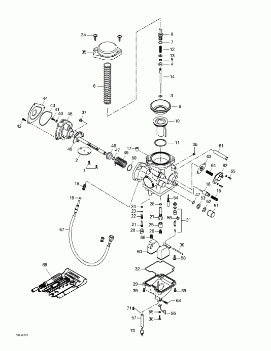 ATV BRP  Traxter, 7421/7422/7427/7428 (green/vert), 2001 - Carburetor