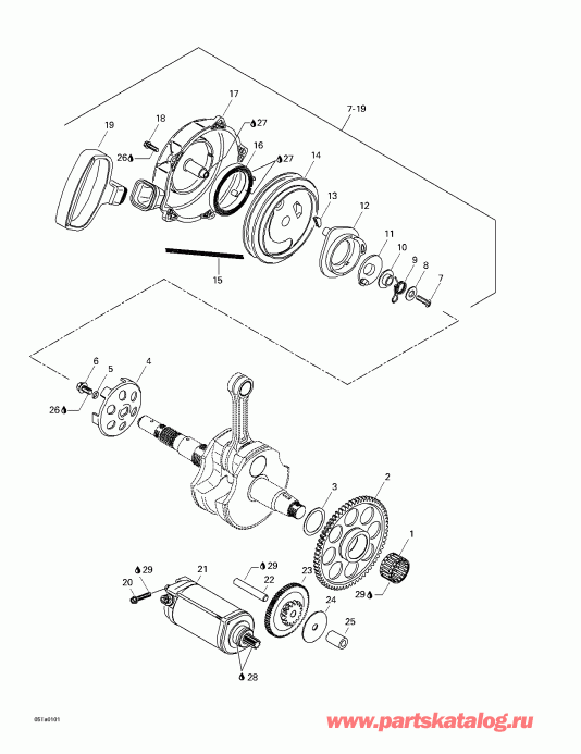   Traxter, 7421/7422/7427/7428 (green/vert), 2001 - Rewind Starter, Electric Starter