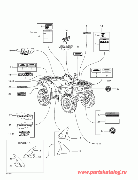 ����������  ������ Traxter, 7423/7424 (yellow/jaune), 2001 - Decals