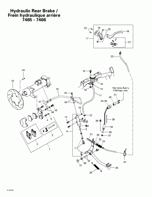 ATV BRP Traxter, 7459/7460/7465/7466, 2001 ������ - Hydraulic Rear Brake (7465 7466)