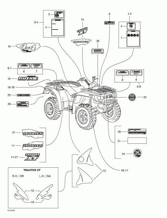 ATV Bombardier Traxter, 7459/7460/7465/7466, 2001  - 