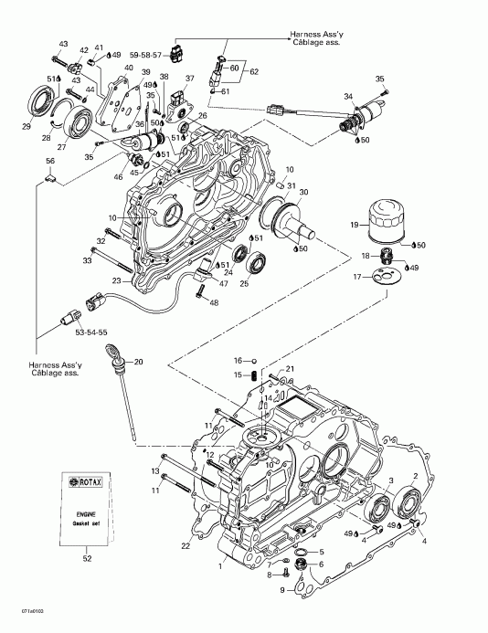 BRP  Traxter Autoshift, 2001 - Clutch Housing And Cover
