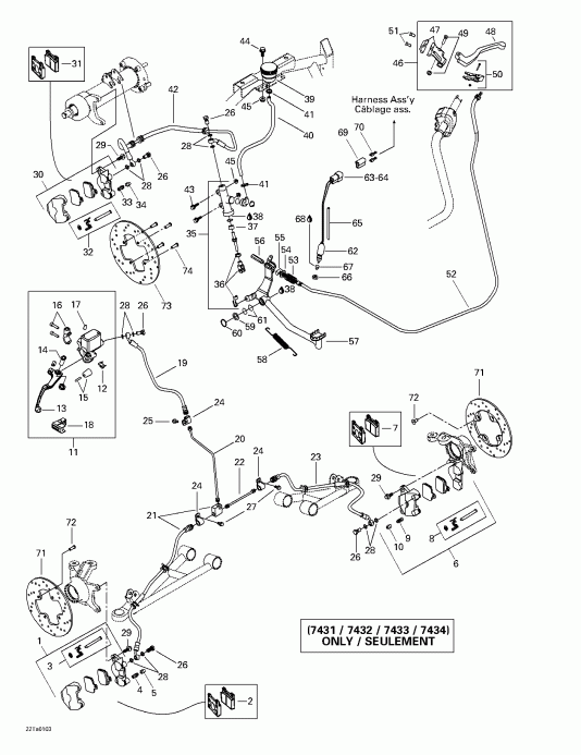 ATV  Traxter Autoshift, 2001 - Hydraulic Brake (7431 7432