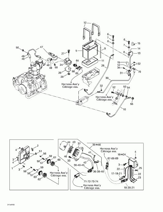 ATV BRP Traxter Autoshift, 2001 ������ - Battery And Electrical Accessories