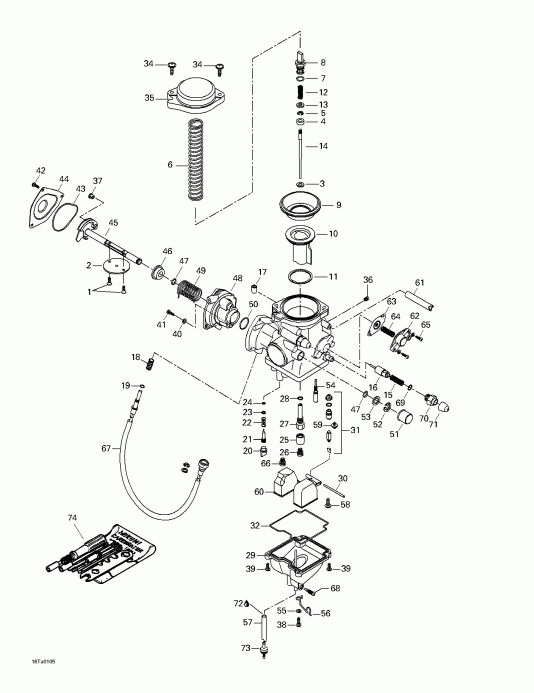 Traxter Footshift, Green/vert, 2001 - Carburetor