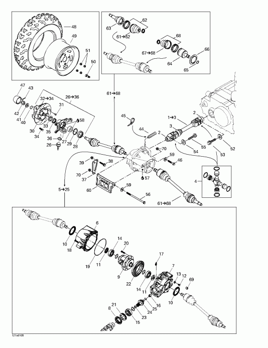   Traxter Footshift, Green/vert, 2001 - Drive System, Front