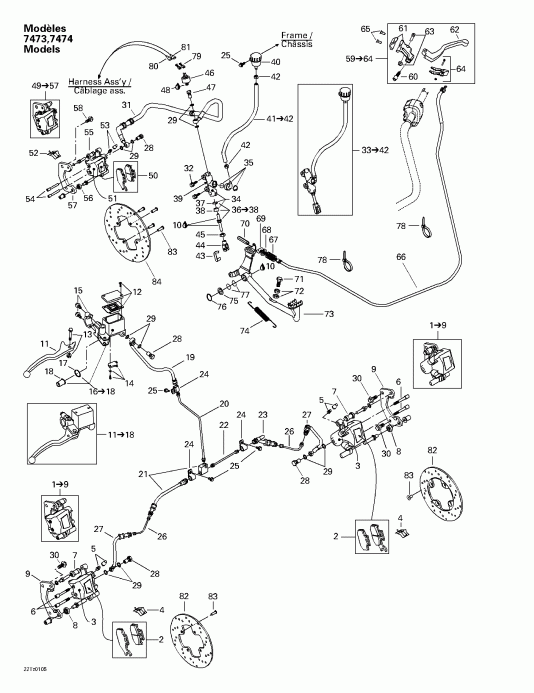 BRP Traxter Footshift, Green/vert, 2001  - Hydraulic Brake ( 7473 7474 )