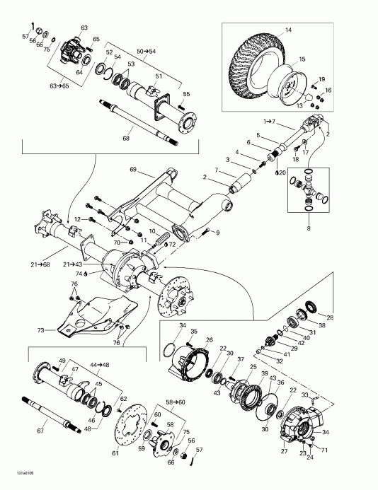    Traxter Footshift, Red/rouge, 2001 - Drive System, Rear