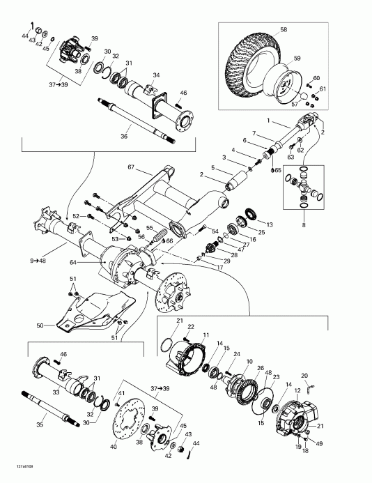 ����������  Traxter XL, 7448, 2001 - Drive System, Rear
