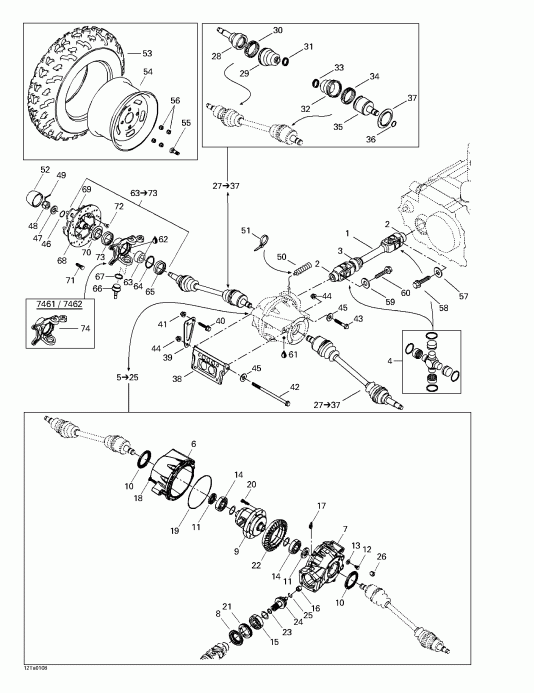 Traxter XL, 7448/7489, 2001 - Drive System, Front