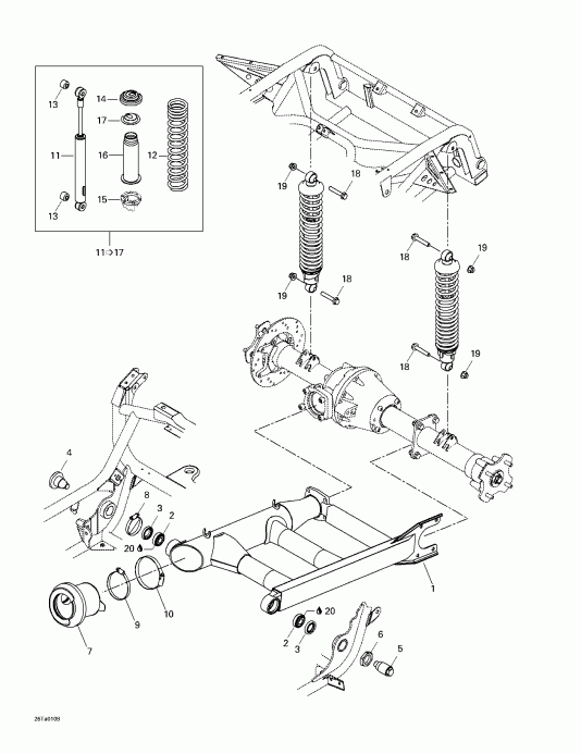 ATV BRP  Traxter XL, 7448/7489, 2001 - Rear Suspension