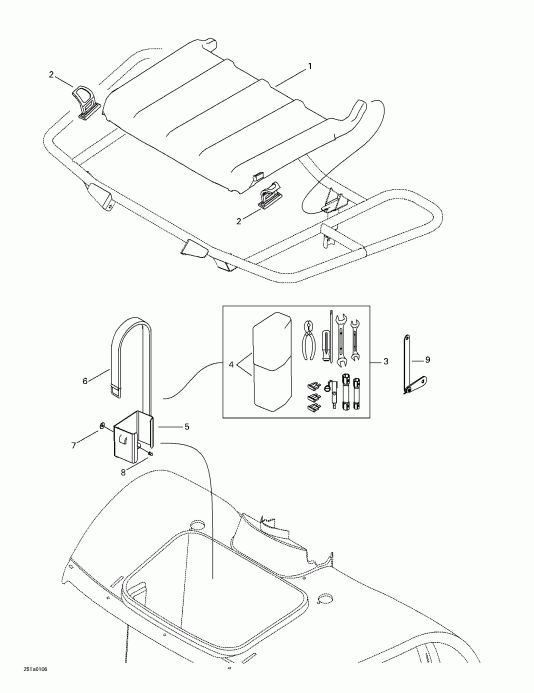  BRP  Traxter XT, 7467/7468/7472/7481, 2001 - Front Tray