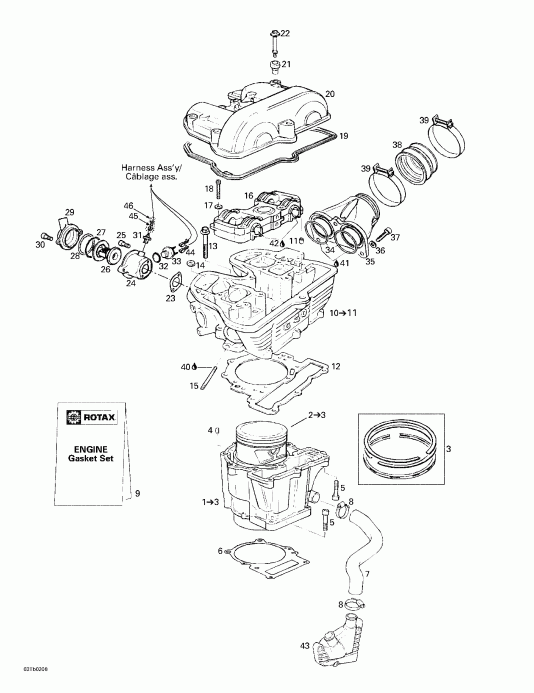  BRP DS 650 Baja, 2002  - Cylinder, Cylinder Head