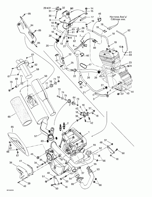    DS 650 Baja, 2002 - Exhaust And Engine System