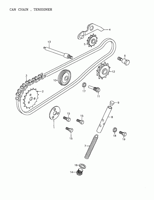 Bombardier Mini DS 90 4-strokes, 2002 - Cam , Tensioner 172-04