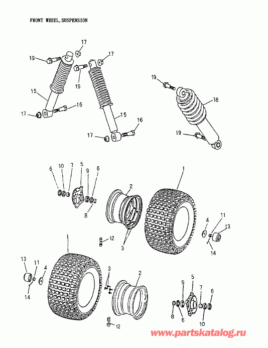 ������������ BRP Mini DS 90 4-strokes, 2002 - Front Wheel, Suspension 172-20