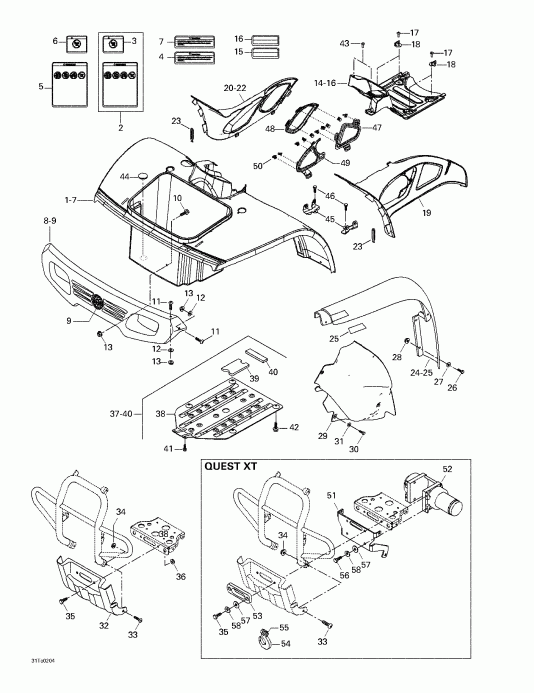 ATV BRP Quest, 2002 - Body And Accessories