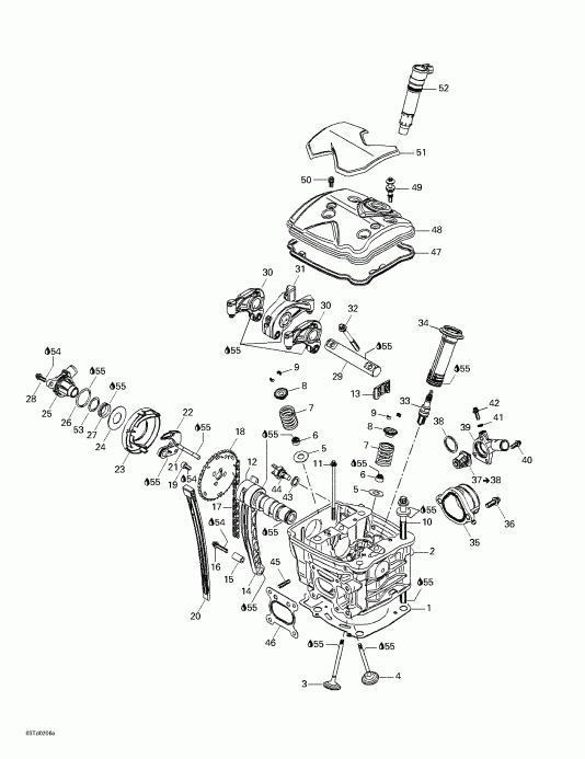  BRP Quest, Blue/bleu, 2002 - Cylinder Head