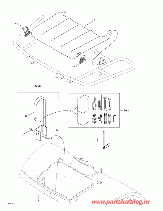 ATV  ����������� Quest, Blue/bleu, 2002 - Front Tray