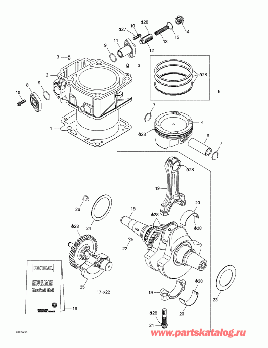 ATV BRP ������ Quest XT, 2002 - Crankshaft And Cylinder