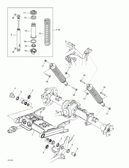 ATV BRP Quest XT, 2002  - Rear Suspension