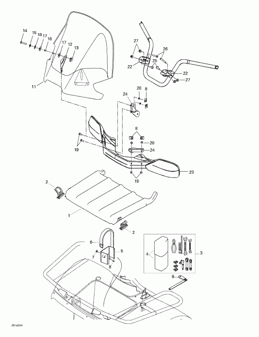 ATV Bombardier Quest XT, 2002  -    09- Front Tray